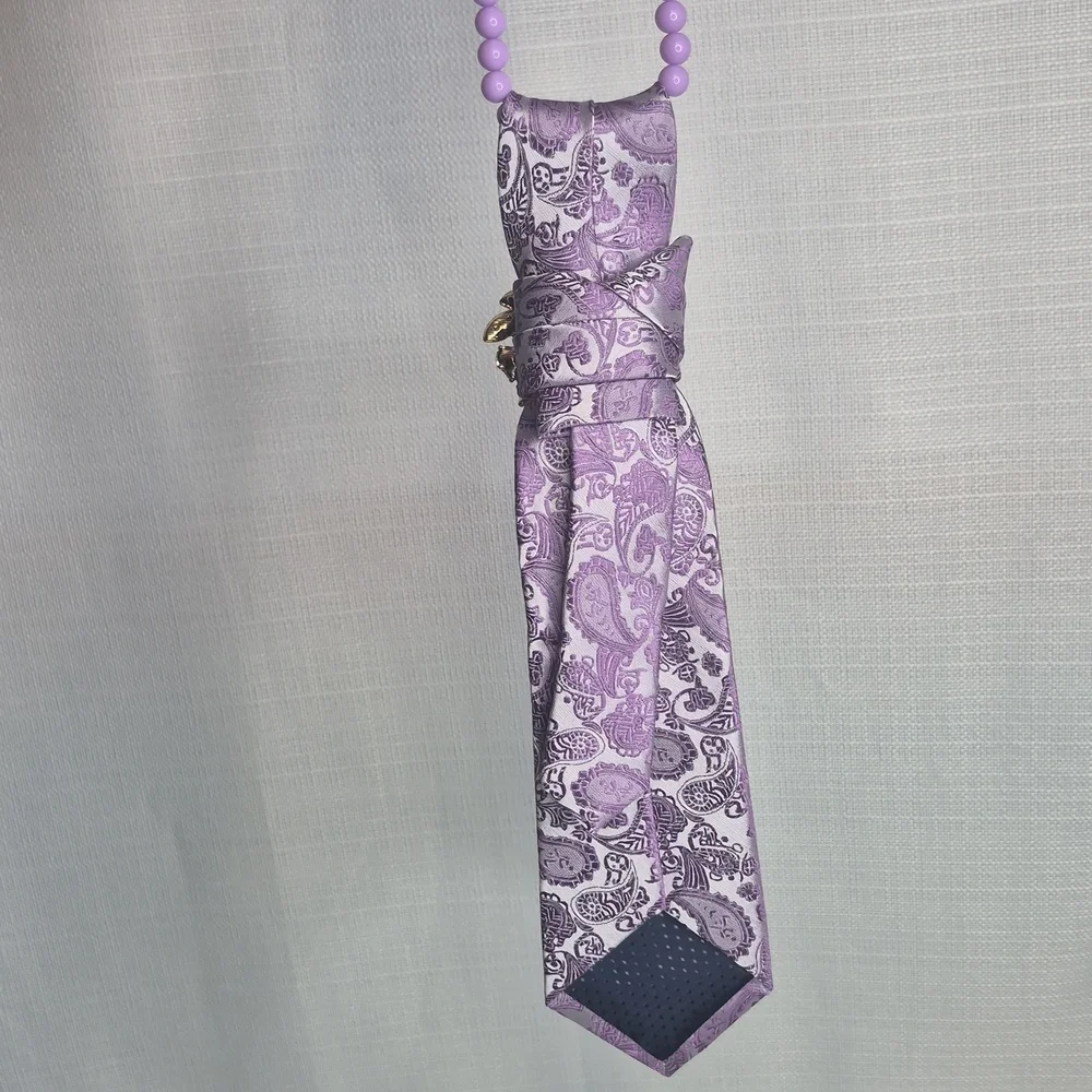 Handcrafted Luxury Fashion Necktie Necklace 📿 (PURPLE - LICIOUS)